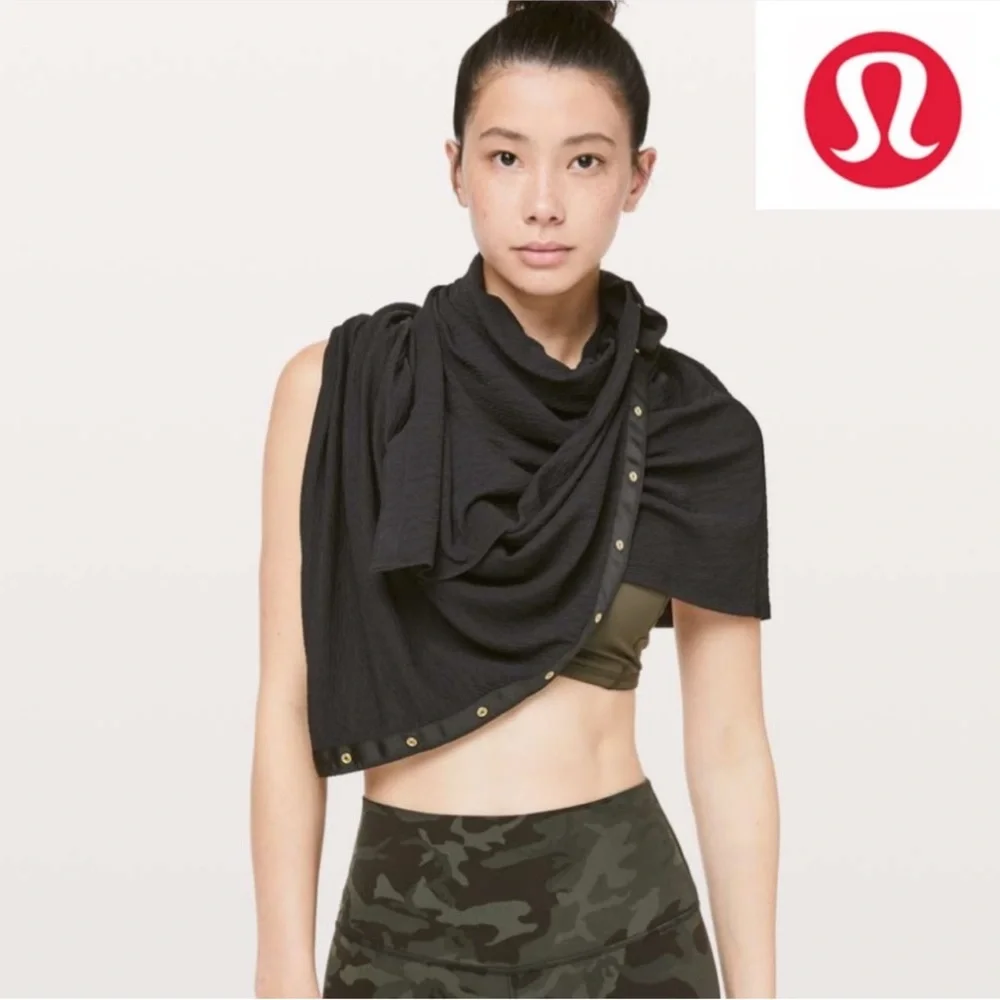 RARE Lululemon Vinyasa Scarf *Crinkle Black One Size - Picture 2 of 13